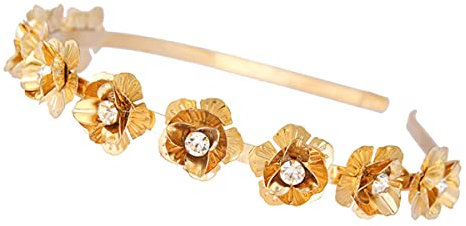 1pc vintagel rose design metal gold headband hair hoop for women girl accessories