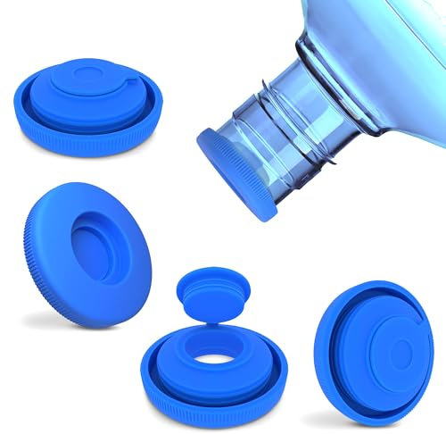 4-Pack Water Bottle Caps - 5 Gallon Water Jug Cap, Leak and Wear Resistant Design, Reusable Replacement Caps for Dispensers and Coolers, 2.4 x 0.94 Inches Size, Fits Standard Gallon Bottles