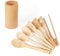 Naturoom Kitchen Utensils Set of 8 PCS, 12Inches Bamboo Wooden Cooking Spoon & Spatula Tools Perfect for Non-Stick Cookware (Bamboo 12inches)