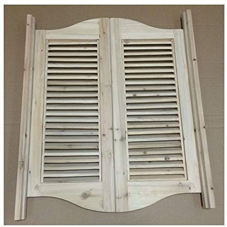 BOCbco Solid Wood/Swinging Doors/Cafe Doors Wooden Shutter Blinds Home Decoration Viewable Window Screen Doorway Corridor Kitchen Supports Custom/Solid Wood/75 * 70Cm