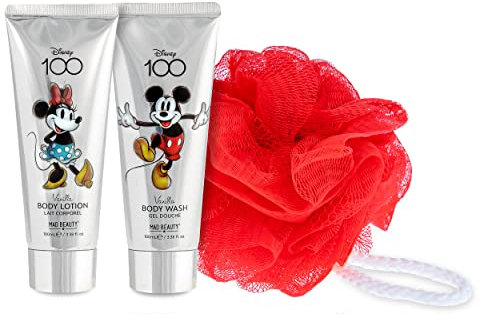 Disney 100 Globe - Geschenkset mit Mickey und Minnie Maus - Duschgel und Bodyloation Mad Beauty