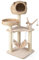 COSTWAY Cat Tree, Cats Climbing Tower with Sisal Scratching Post, Hammock and Hanging Balls, Hand-Made Cattail Cute Kitty Condo for Indoor