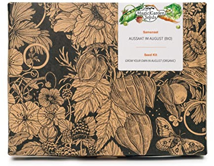 Aussaat im August (Bio) - Samen-Geschenkset mit 7 Gemüsesorten, die im August ausgesät werden können