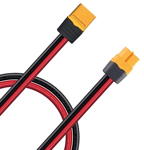 ZkeeShop XT60 Stecker auf XT60 Buchse 12AWG XT60 Adapter Verlängerungskabel Kompatibel für Powerstation (1.8M)