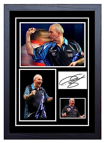 Phil Taylor Signiert/Autogrammdruck mit Autogramm, A4, gerahmt, 34 x 24 cm
