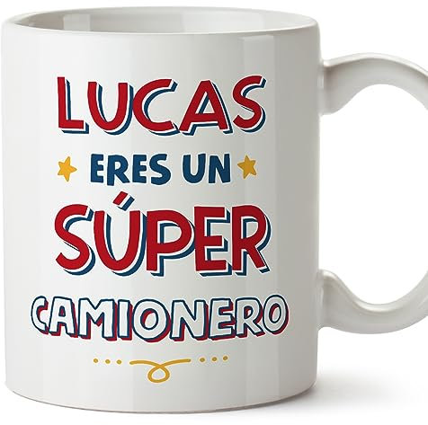 MUGFFINS Tazas Personalizadas para CAMIONERO hombre - En Español - Eres Súper - 11 oz / 330 ml - Regalo Personalizable original y divertido