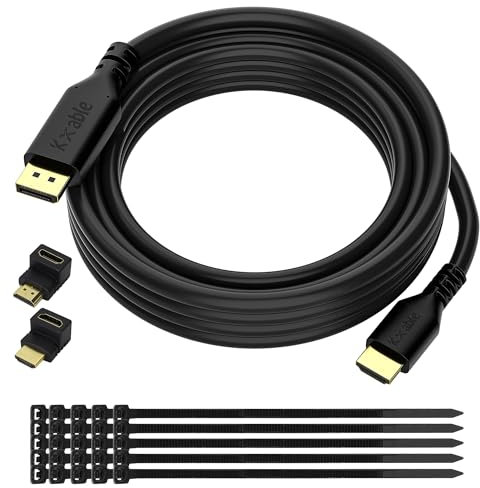 Câble 4K DisplayPort vers HDMI 6,1 m, DP vers HDMI mâle, câble vidéo UHD, cordon unidirectionnel, pour PC, ordinateur de bureau, carte graphique vers téléviseur HD, moniteur, projecteur, avec 2
