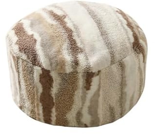 MOCOFO Hocker D45xH20cm Skandinavisch Schlichtheit Samt Rund Bodenkissen(Kaffee)