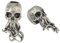 SUPERFINDINGS 2 Stück Totenkopf Schwert Lanyard Perle EDC Charm Perle Messing Europäische Perlen Antik Silber Großes Loch Perlen Paracord Schnur Werkzeugperle für Halloween Schmuckherstellung