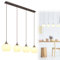 bmf-versand® Hängelampe Esstisch Glas Modern - Pendelleuchte Esszimmer 4 flammig - Hängeleuchte Wohnzimmer Braun - Pendellampe Küche hängend - Breite 100 cm