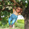 Gartendeko Gartenfiguren Figuren Statuen Gartenstatuen Draußen Dekoration Hängender AFFE am Seil Statue Tier Ornamente Gartenarbeit Gartenfigur Schimpanse am Seil Deko Figur Tierfigur Kletteraffe (B)