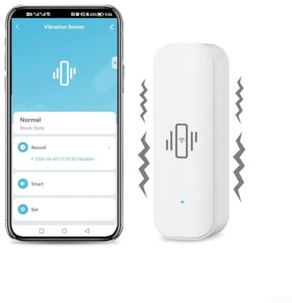 Capteur de vibration intelligent avec alarme, capteur de vibration WiFi Détecteur de bris de verre pour alarme et domotique intelligente, prise en charge du contrôle par application