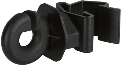 Agrarzone Lot de 25 isolateurs annulaires pour poteaux en T - Noir - Isolateurs robustes - Idéal pour les poteaux de clôture de pâturage - Isolateur de poteau en T pour toron, corde, fil
