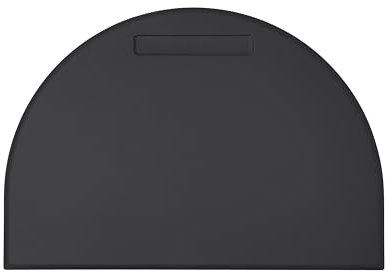 Eglooh - Diana - Schreibtischunterlage aus Leder Schwarz cm 80x50 - Mit halbrunder Form, Stiftfach und Handwerkliche Nähte - Made in Italy