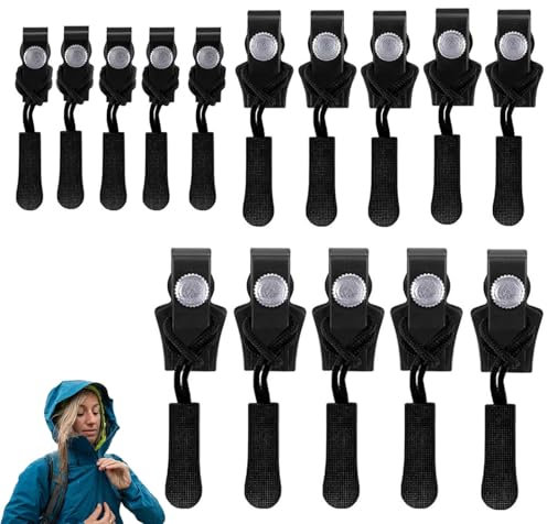 15 PCS Removable Zipper Puller Instant Fix Zipper Repair Replacement Zip Pull Zipper Fix Puller Replacement Slider Suitable for Clothes Shoes Luggage Etc Zip Repair Zippers for Sewing