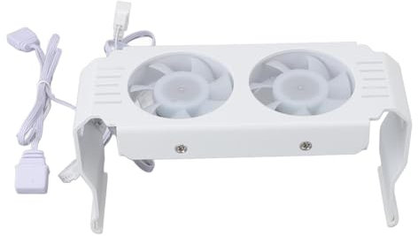 PUSOKEI Computer Memory RAM Cooler ARGB Dual Fans, Memory Module Heat Sink with 5V 3 Pin ARGB Sync Light Effect, PWM Temperature Control, Support DDR/DDR2/DDR3/DDR4/DDR5 (White)