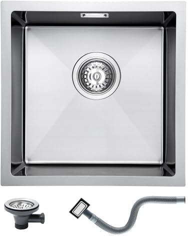 KEOKBON 40 x 40 x 19 cm Fregadero de cocina nano-plateado