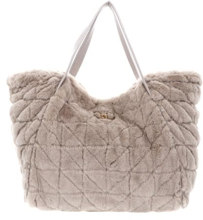 Liu Jo Cromite Tote Shopping Bag Fakefur True Champagne