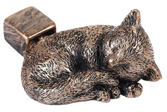 Stgbcst Lying Cat Animal Flower Pot Foot 6*6*8cm Brown Resin Decorative Whimsical FIGURINE 3 Count