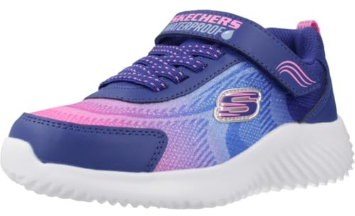 Skechers Girls' Bounder Hydra Cool Trainer, Navy, 11.5 UK Child | Athletic, Waterproof, Adaptive Closure, Sparkle Mesh, Hook and Loop