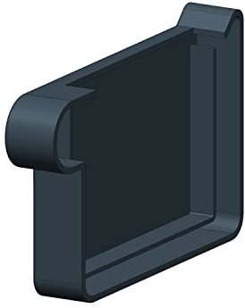 4 Home & Garden | Einzelteile Dachrinnensystem RG 70 Typ 200 Fallrohr DN 60 | Kunststoff PVC Anthrazit | Verbinder Stutzen Rinnenhalter (Endkappe Links)