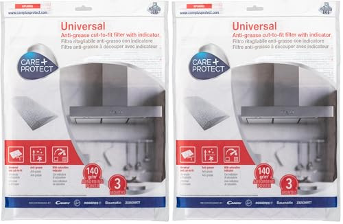 CARE+PROTECT – Entfettungsfilter für Abzugshauben mit Sättigungsanzeige/universell und passgenau zuschneidbar/fängt Fettmoleküle und bindet sie/maximale Absorption/selbstlöschend / 47 x 97 mm