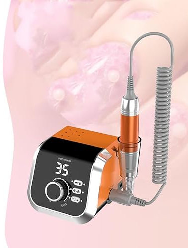 Ponceuse pour Ongles Professionnel: 45000 RPM Ponceuse Ongle avec Pédale & Écran LED, Vitesse Réglable F/R, 10 en 1 Lime a Ongle Electrique pour Acrylique/Gel, Ponceuse Manucure pour Salon/Maison