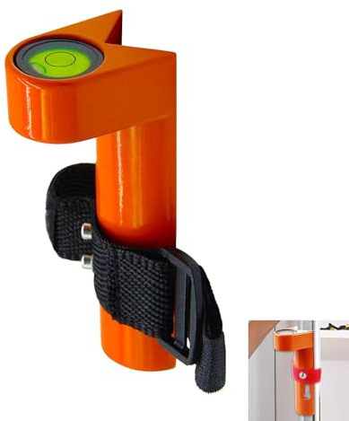 Nivel De Burbuja, Nivel De Fibra De Carbono, Barra De Centrado (Naranja) | Regla De Niveles Portátil, Para Constructores De Aluminio, Un Ángulo Recto, 90 Grados Para Varillas Redondas o Cuadradas