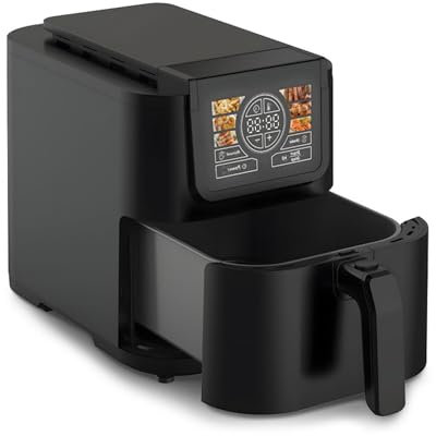 Livington Smart MultiFryer Heißluftfritteuse 5L - Airfryer mit SmartSensor & Schüttelerinnerung - 12 Programmen - ohne Vorheizen - fettarm kochen -