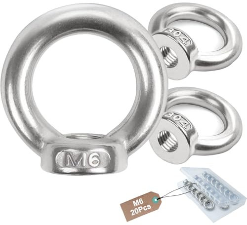 Ringmutter Ringschraube 304 Edelstahl Augenmutter Innengewinde (M6*20Pcs)