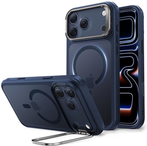 ESR für iPhone 17 Pro Hülle Flex-Ständer, für MagSafe, Matt Blau | Kamerasteuerung, Vergilbungsschutz, 3X Militär-Sturzschutz, Magnetische Handyhülle, Air Guard Ecken