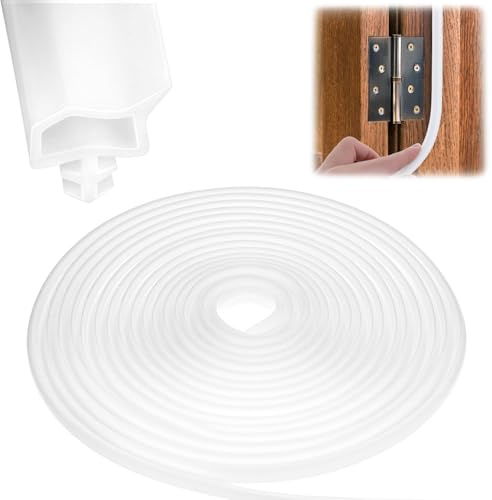 QWORK® Guarnizione telaio porta 20M, isolamento acustico, guarnizione bianca per telai in legno