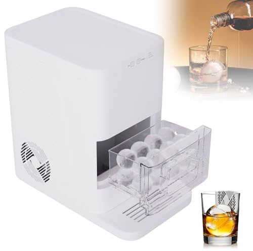 Machine à glaçons sphérique, machine à glaçons de comptoir, 72 boules de glace par jour, réservoir d'eau de 1,2 L, auto-nettoyant, idéal pour la maison ou le bar