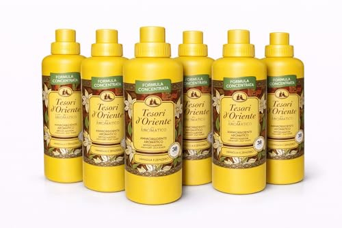 Tesori d'Oriente Vaniglia & Zenzero Ammorbidente – Confezione da 6 pezzi – 760 ml – Totale 4560 ml – Vaniglia & Zenzero – Ammorbidente concentrato Veltao Set