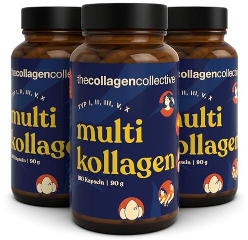 The Collagen Collective Multi Kollagen Kapseln – 3 Pack, Hochdosiert Kollagen Peptide, Bioaktives Kollagenhydrolysat Typ 1 2 3 5 10 für Beauty Haut Haare Gelenke Knochen Nägel Inner Glow