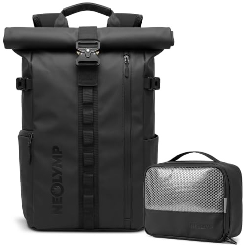 NEOLYMP Rucksack Herren & Damen - wasserdichter Rolltop Backpack mit großem Laptopfach, Wet Case & Rückenzugriff - flexibel erweiterbar - Reiserucksack, Wanderrucksack, Sportrucksack, Tagesrucksack