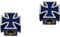 2er Set Ventilkappen - Iron Cross - Eisernes Kreuz - für Motorrad (Farbauswahl: schwarz, blau, Silber, rot) (Blau)