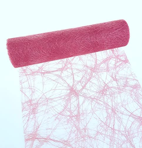 Sizoweb Tischband - 25 Meter Rolle + 100 Deko Sterne in Silber Gratis (30cm Breite, Rosa)