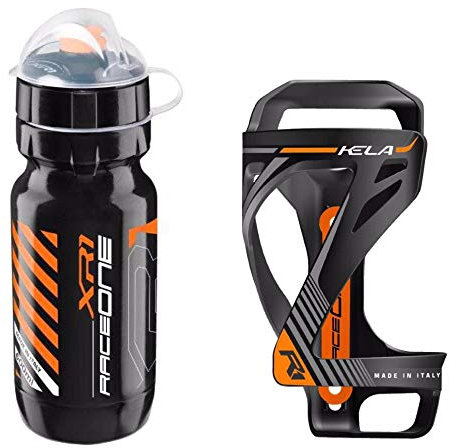 Raceone.it - KIT Race Duo KELA (2 PCS): Porte-Bidon pour Vélo KELA + Bouteille d'eau de vélo XR1 - Cycling/VTT/Gravel. 100% Made in Italy
