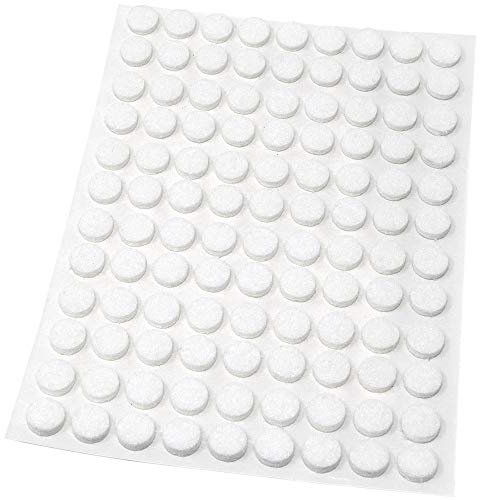 Adsamm® / 108 x feltrini autoadesivi/Bianco/ø 10 mm/Rotondo/piedini per mobili in feltro da 3.5 mm di spessore/pad protettivi per arredi