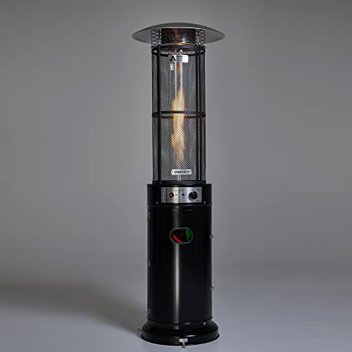 REALGLOW Heatmaster 15KW Flame Patio Heater in black with Glass Tube