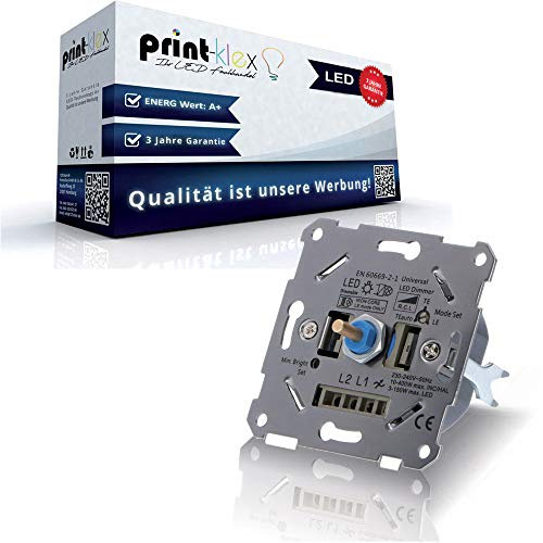 Variateur d'intensité Universel LED halogène à variateur d'intensité 3-100 W et halogène, etc. 10-220 W, Convient pour Les plieger NIKO Gira Legrand Berker Klein Feller Edizio Jung - Coupe de Phases