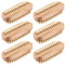 Boao 6 Pieces Nail Brushes Wooden Double Sided Scrub Handle Hand Fingernail Wood Nail Brushes for Cleaning Men Women Adult Kid Toe Foot Manicure Pedicure Supplies
