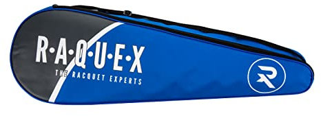Raquex Borsa tre racchette da badminton - Custodia per racchette da badminton o da squash, con tracolla regolabile - Borsa sportiva per racchette da uomo e da donna (Blu)