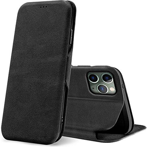 Verco Case per Apple iPhone 11 Pro Custodia, Cover a Libro Pelle PU per iPhone 11 Pro Custodia Premio Booklet Protettiva, Nero