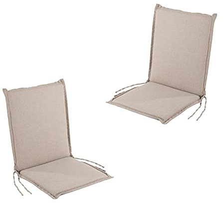 Edenjardi Pack 2 Cojines para sillón de jardín reclinable olefin Color Marrón tosado, Medidas 92x42x4 cm, Repelente al Agua, Desenfundable, Funda de cojín con Relleno para sillas de terraza