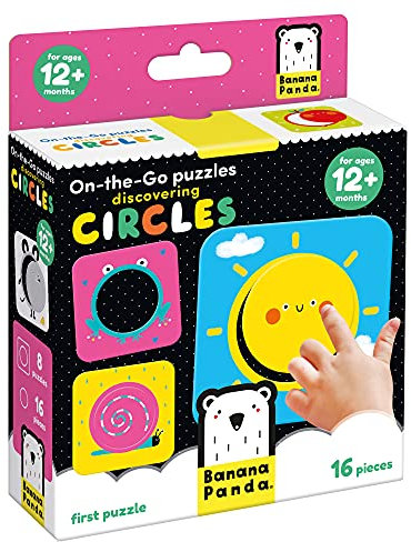 Banana Panda On-The-Go Set-Enthält 8 Zweiteilige Anfängerpuzzles zur Förderung von frühem Lernen und Feinmotorik, Puzzle Discovering Circles 12m+