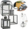 LS-LebenStil Mini Metall Teelicht Grau 11cm Windlicht Garten-Laterne Kerzenhalter Henkel Teelichthalter für Teelicht kleine Stumpenkerze Gartenlaterne zum Hängen Deko
