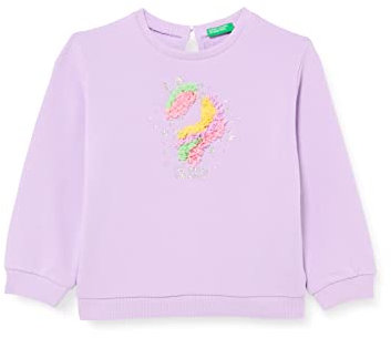 United Colors of Benetton Maglia G/C M/L 3J68G101U Felpa con Cappuccio, Viola 07W, 74 Bambina