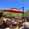 PURPLE LEAF Parasol Rectangulaire 2,7 x 3,65 m, Grain de Bois en Aluminium Parasol De Jardin Extérieur Toit à Double Rotatif 360°, Parasol Déporté Extérieur XXL, Rouge cardinal